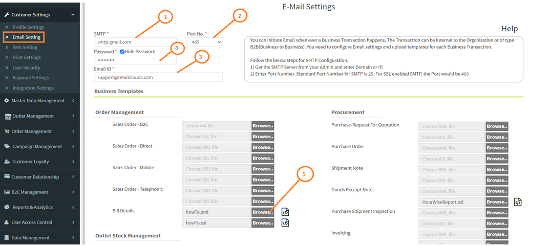 Email Settings
