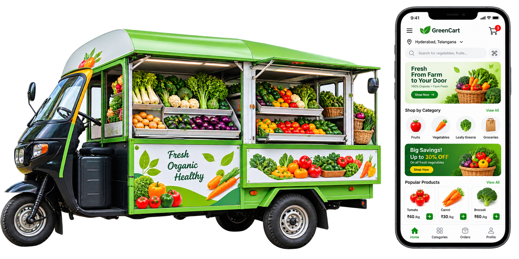 FreshWorld mobile retail delivery cart
