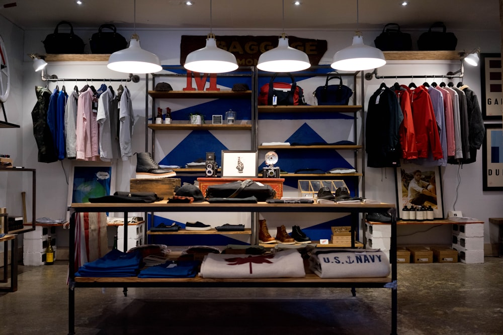 retail store interior with customer browsing