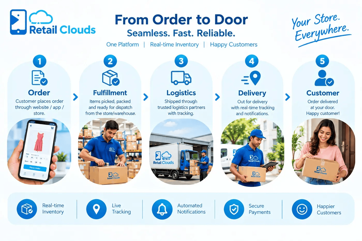 From order to door: order, fulfillment, logistics, delivery and customer stages of a fashion retail order